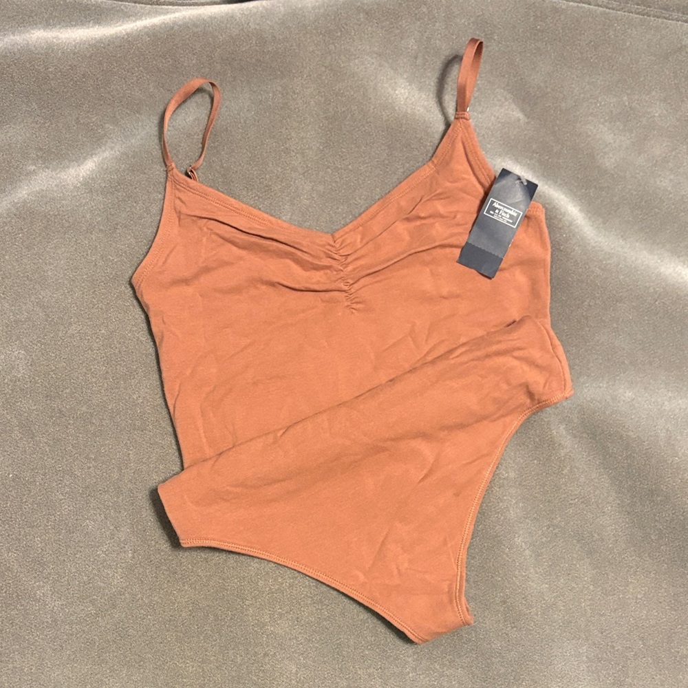 NWT Abercrombie & Fitch Terracotta Spaghetti Strap Bodysuit